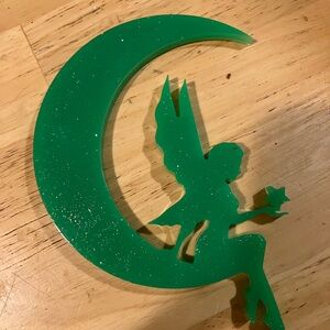Handmade resin moon with farie